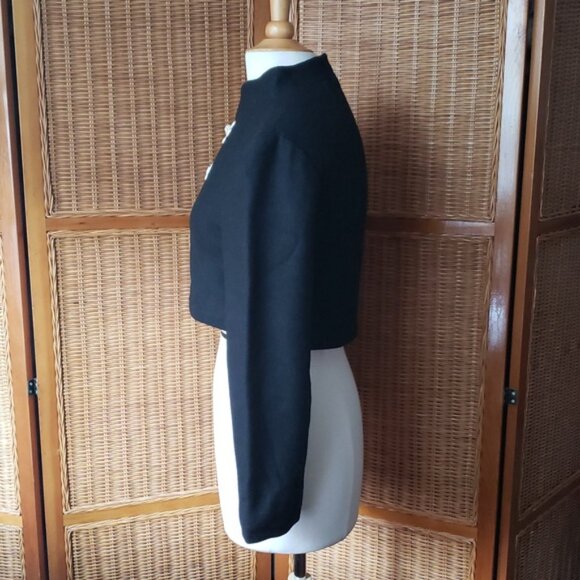 Vintage 60's Cropped Mandarin Style Collar Bolero Jacket Size Medium - Picture 7 of 16